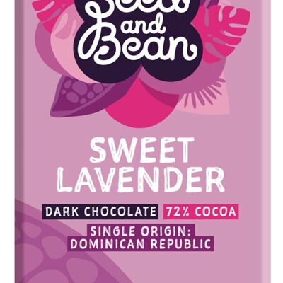 Seed and Bean Sweet Lavender Dark 72% Organic 10x75g Chocolate Bar