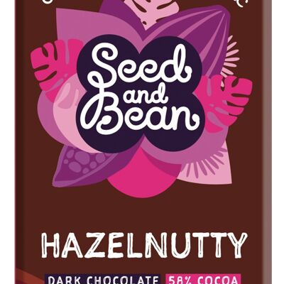 Seed and Bean Hazelnutty Dark 58% Organic 10x75g Chocolate Bar