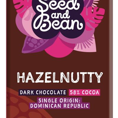 Seed and Bean Hazelnutty Dark 58% Organic 10x75g Chocolate Bar