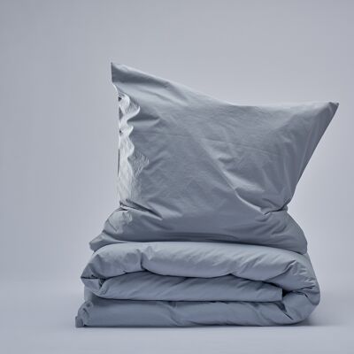 Percale Duvet Set - Light Grey-EU/UK Double (200x220; 2x 50x70)