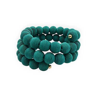 Emerald Springwire Woven Ball Bracelet