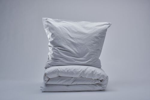 Percale Duvet Set - White-EU/UK Double (200x220; 2x 50x70)