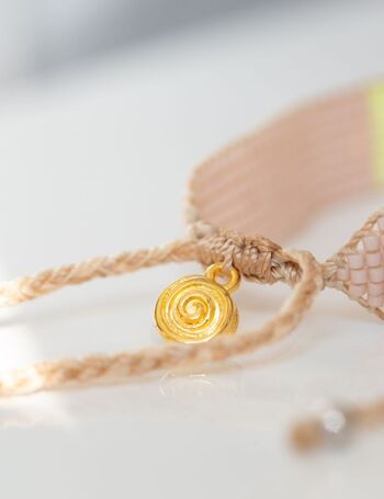 Happy - bracelet tissé à la main avec perles de verre Miyuki Plaqué Argent / Plaqué Or 24KT 2