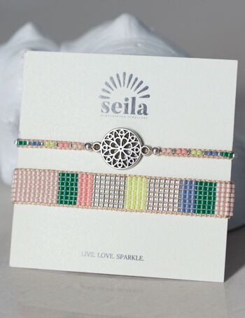 Happy Duo - bracelet tissé main avec perles de verre Miyuki 3