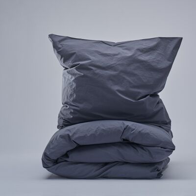 Percale Duvet Set - Dark Grey-EU/UK Double (200x220; 2x 50x70)