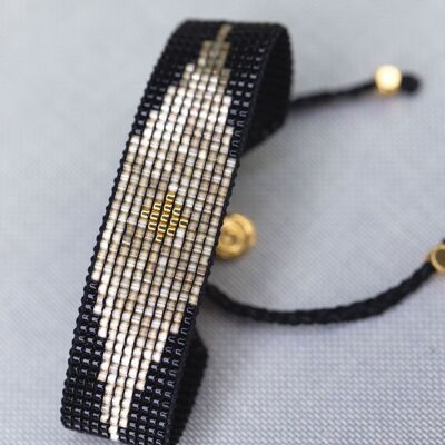 Shine - Pulsera tejida a mano con cuentas de vidrio Miyuki - Bañada en oro de 24 quilates