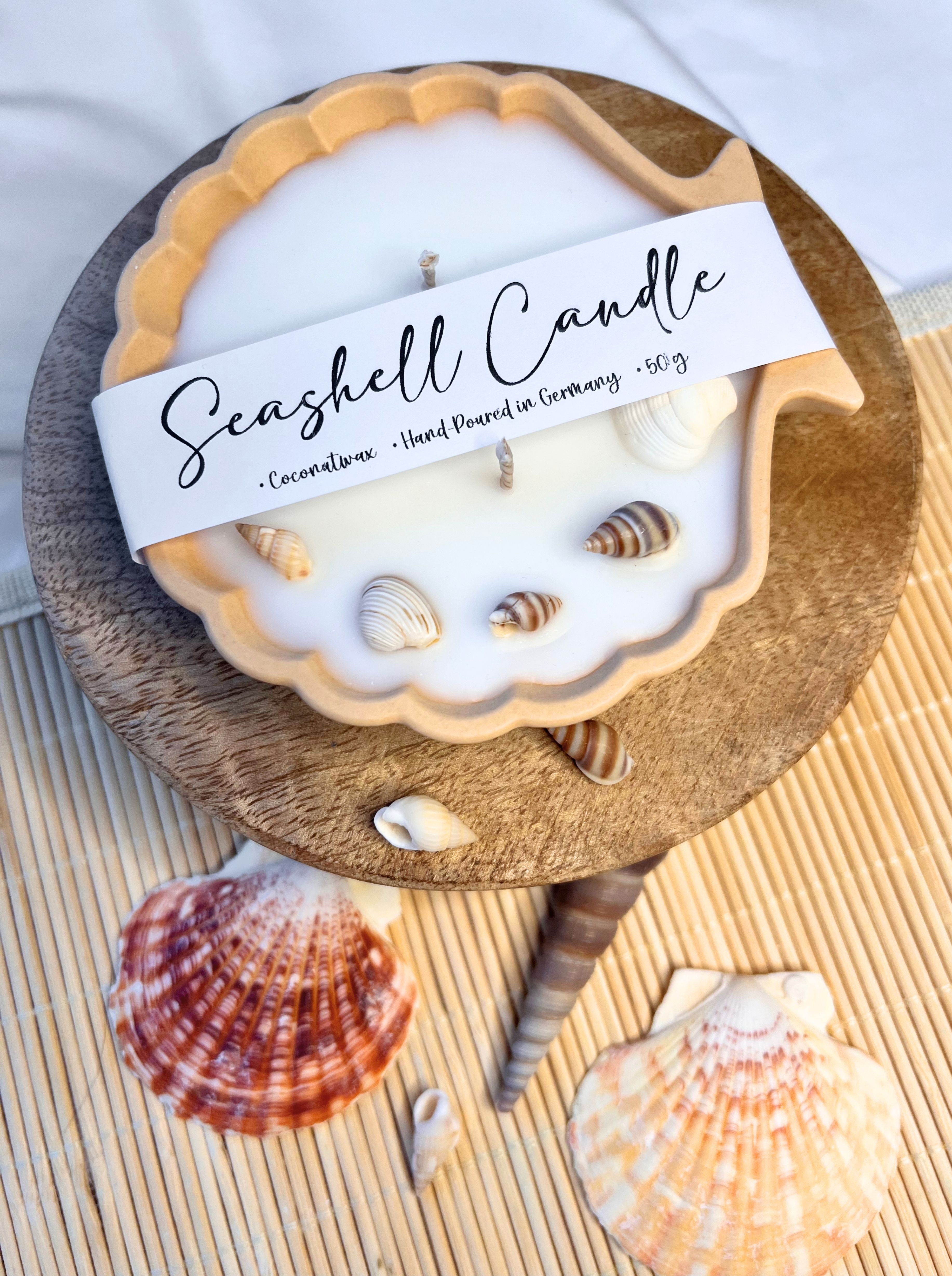 Vela de concha de cera de soja - Velas decorativas de concha, vela vegana, vela de combustión limpia