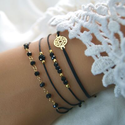 Ensemble bracelet onyx argent 925