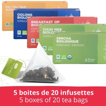 Coffret 100 infusettes - Biologique - 5 boites infusettes oolong 4