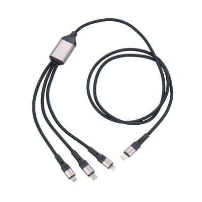 Cable de carga rápida 3 en 1 | para cargar simultáneamente hasta 3 dispositivos | TROIKA TRIDENTE PRO