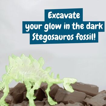 Fouilles fossiles pour les enfants - Stégosaure qui brille dans le noir 3