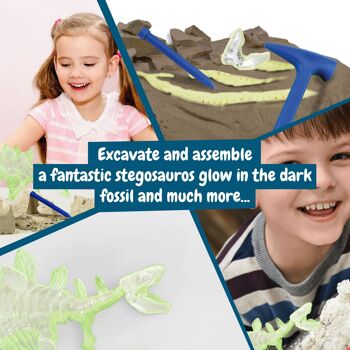 Fouilles fossiles pour les enfants - Stégosaure qui brille dans le noir 4