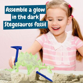 Fouilles fossiles pour les enfants - Stégosaure qui brille dans le noir 6