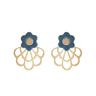 ZIA flower earrings in recycled leather, 4 colors available