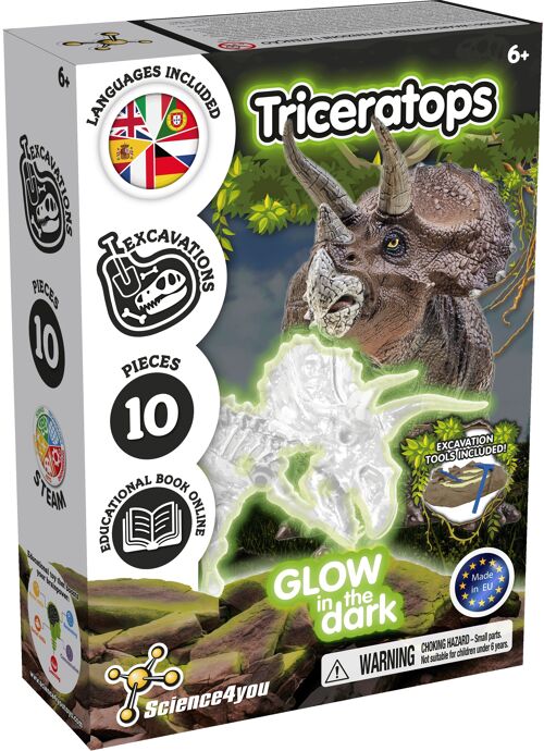Fossil Excavations for Kids - Glow-in-the-dark Triceratops
