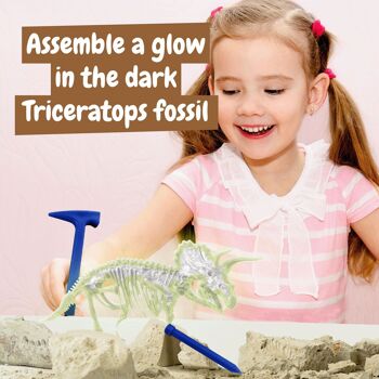 Fouilles fossiles pour les enfants - Tricératops qui brille dans le noir 4
