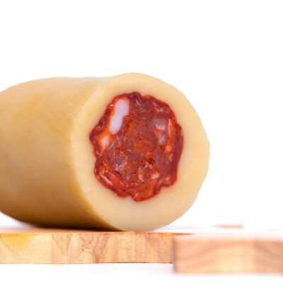 Italian milk provola filled with pork soppressata