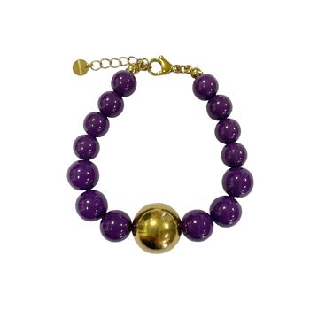 Bracelet perles boules - Violet 1