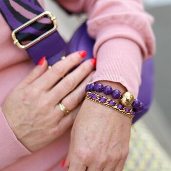 Bracelet perles boules - Violet 2