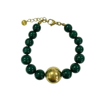 Bracelet perles boules - Vert