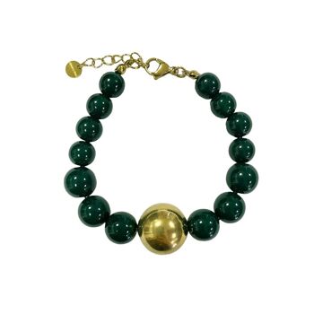 Bracelet perles boules - Vert 1