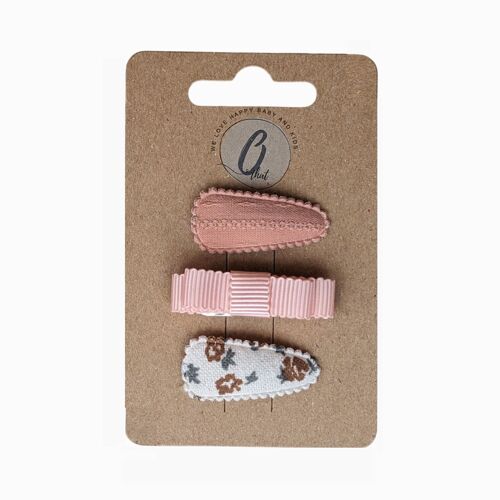 Babyhaarclipje Spring Clay/strik/print