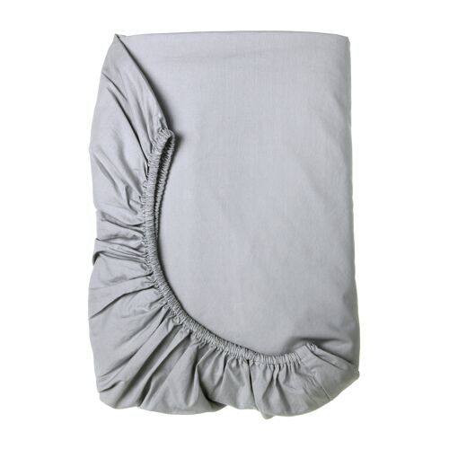 Percale Sheets - Light Grey-Single (90x200x25)