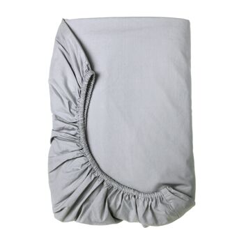 Draps Percale - Gris Clair-Unique (90x200x25)