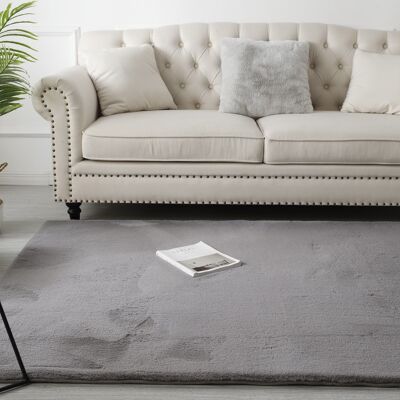 Tapis Moelleux Gris Foncé 200x290CM