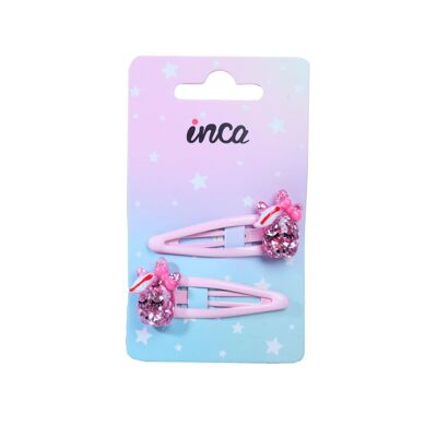 Pack of 2 unicorn hair clips - 3 colors