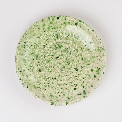 Plato de cerámica rallador de fruta / Verde y naranja - MUSGO
