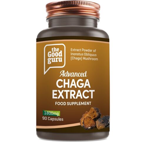 Vegan Chaga Extract Mushroom (Inonotus obliquus) 90 Capsules Jar