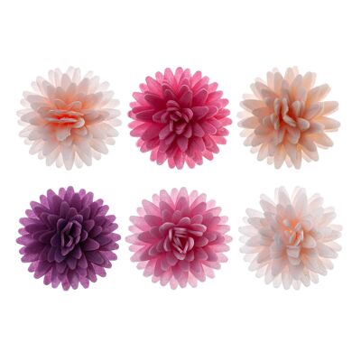 BOX OF 12 WAFER POMPONS ASSORTED COLORS Ø 4.5CM