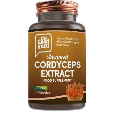 Vegan Cordyceps Mushroom Extract (Cordyceps militaris) 90 Capsules Jar