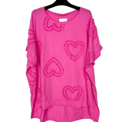 22057 Heart pattern t-shirt, short sleeve