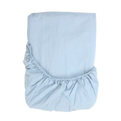 Draps Percale - Bleu Clair-Kingsize (180x200x25)