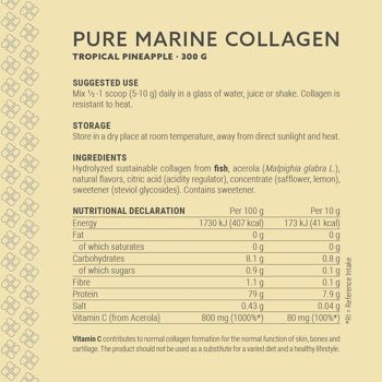 Plent Beauty care - PURE MARINE COLLAGEN - Ananas Tropical - 300g 2