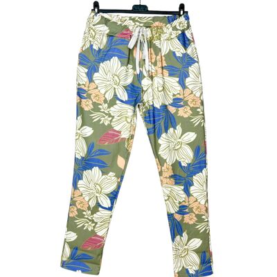 3377-23 Pantalón estampado flores