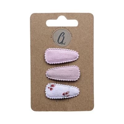 Baby hair clips Spring pink/dusty pink/print OK 3677