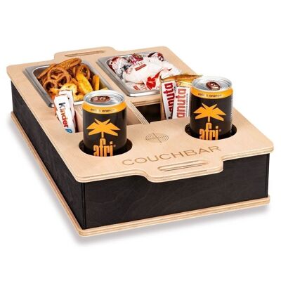 INEXTERIOR "CouchBar", lettering: COUCHBAR, serving tray, organizer with 2 bowls, cup holders