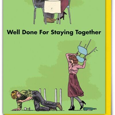 Lustige Well Done Fore Staying Together-Karte von Modern Toss