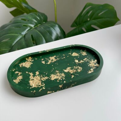 Emerald Green & Gold Jewellery Tray