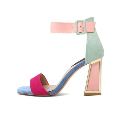 Pink Women's Sandal With Heel - FAG_3866_FUXIA