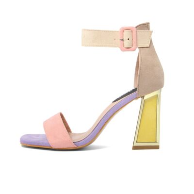 Pink Women's Sandal With Heel - FAG_3866_PINK