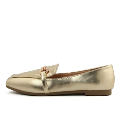Women's Loafers Golden Color - FAM_B2212_GOLD