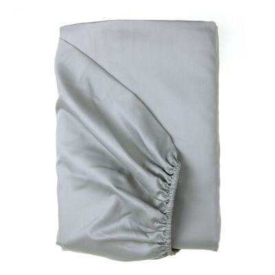 400TC Sateen Sheets - Light Grey-Single (90x200x25)