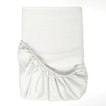 Draps Satin 400TC - Blanc-Double (160x200x25)