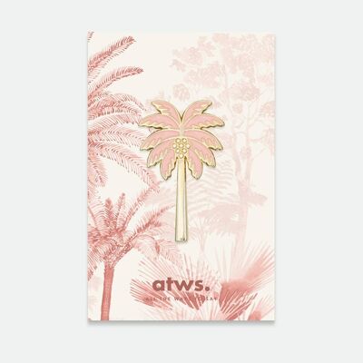 Pink palm tree pins