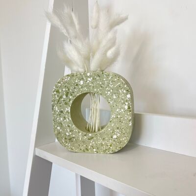 Donut Vase - Sage & White