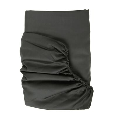 Draps Satin 400TC - Gris Foncé-Double (160x200x25)